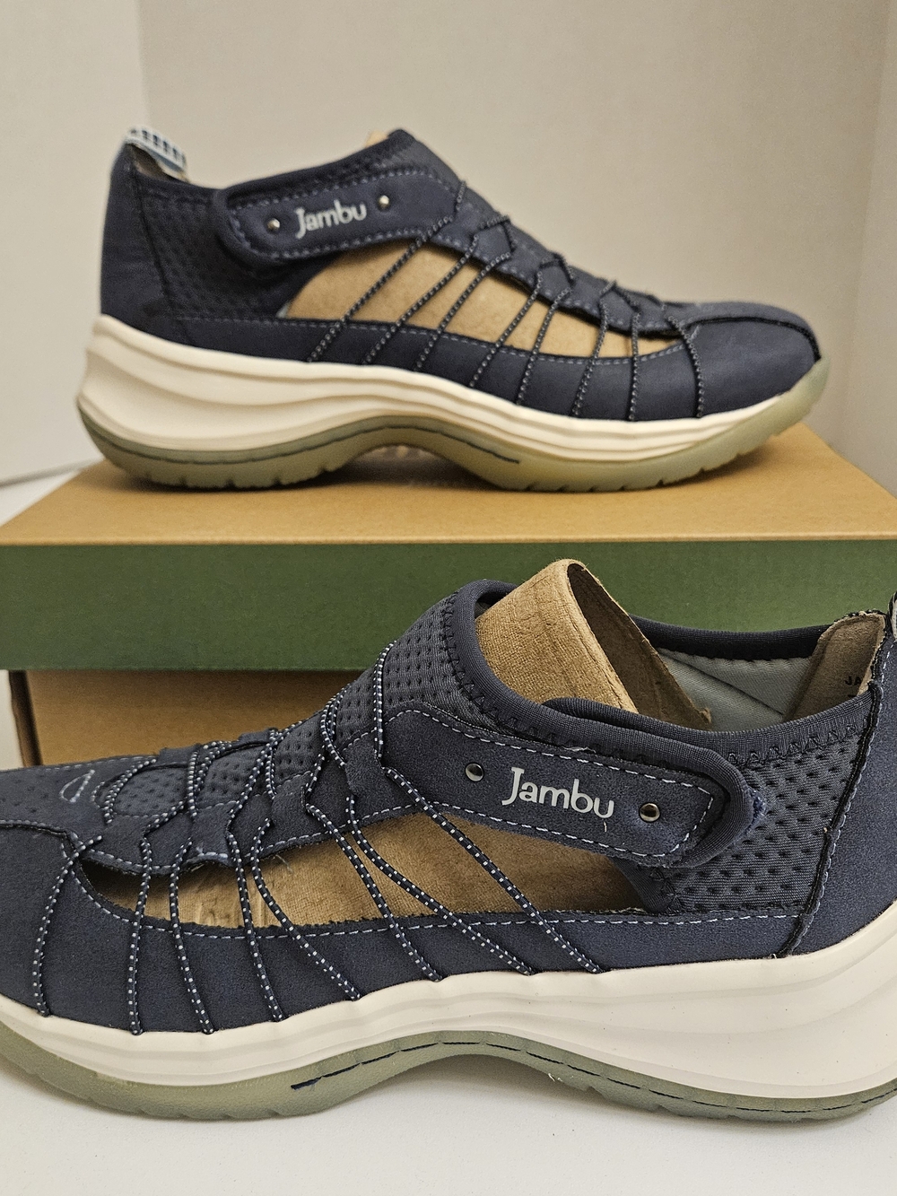 Jambu Spirit Encore Vegan shoe Illusion Blue for women's size 7 Comfort
